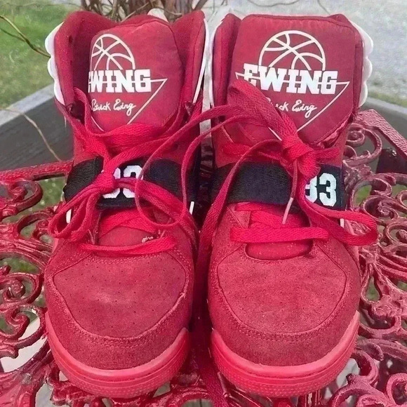 Patrick Ewing red suede high tops. Men’s size 9.5. - Picture 1 of 11